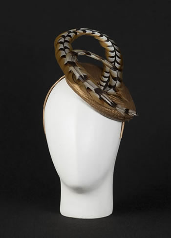 Buntal hat with royal pheasant feather tale