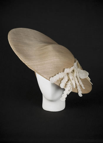 Silk sinamy hat with hand made silk flowers