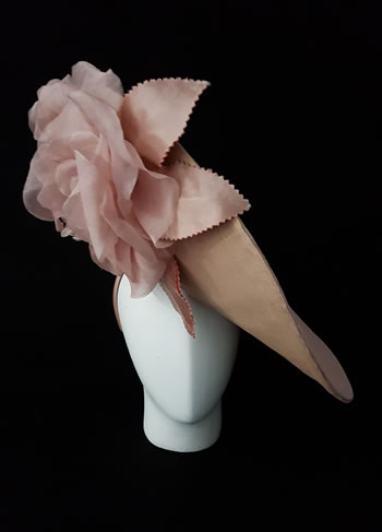 Toyo hat with hand made silk flowers